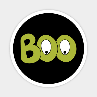 BOO text art cartoon eyes green bubble letters Magnet